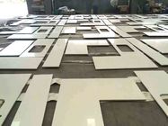 Dipoles Marmer Granit Quartz Countertops, Man Made Putih Permukaan Padat Worktop