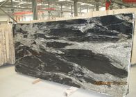 Fantasy White Black Natural Stone Slabs Dipoles / Permukaan Kustom