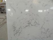 Cararra White Artificial Quartz Slabs, 93% Natural Quartz Stone Untuk Dapur