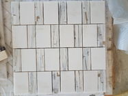Modern Marmer Mosaik Dinding Ubin, 300 X 298mm Lembar Batu Alam Mosaik Ubin