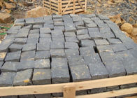 Black Basal Cobble Paving Bricks, Lanskap Batu Paving Granit Hitam