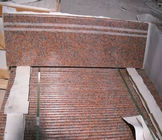 Red Straight Granite Step Treads Untuk Indoor Outdoor Langkah Finish Opsional