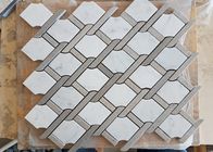 Marmer putih hexagon mosic tile 10mm Tebal Untuk Kamar Mandi / Dapur