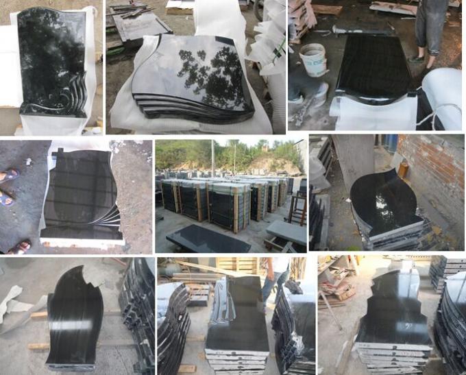 Cina Super Jet Hebei Black Granite Tombstone untuk Pemakaman