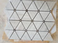 Marmer Putih Mosaic Tile Untuk Hotel / Restaurant Dinding Kamar Mandi