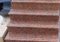 Red Straight Granite Step Treads Untuk Indoor Outdoor Langkah Finish Opsional
