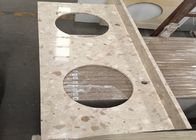 Buatan Beige Quartz Stone Slabs Untuk Kitchen Countertop