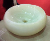 White Jade Countertop Sink Basin Onyx Kamar Mandi Kapal Tenggelam Cream Jade Onyx Wash Basin