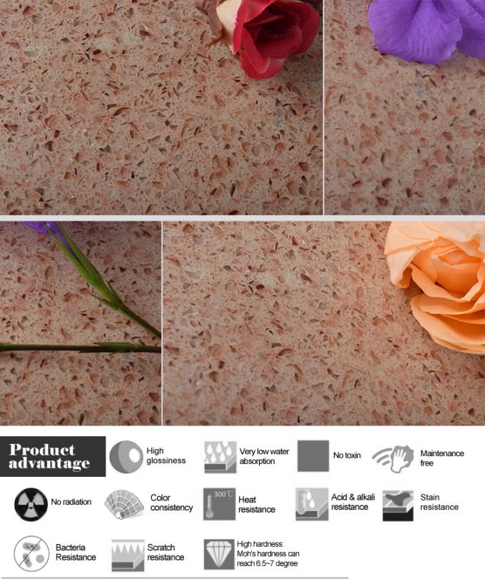 Artificial Light Pink Quartz Stone